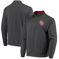 Men's Colosseum Charcoal Oklahoma Sooners Tortugas Logo Quarter-Zip Jacket