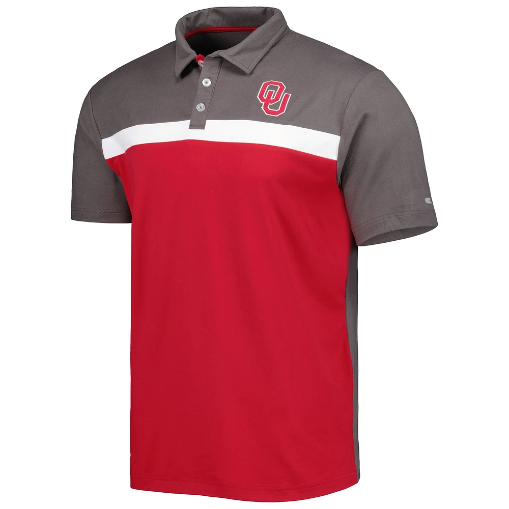 Men's Colosseum Charcoal Oklahoma Sooners Two Yutes Polo