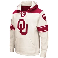 Men's Colosseum Cream Oklahoma Sooners 2.0 Lace-Up Pullover Hoodie