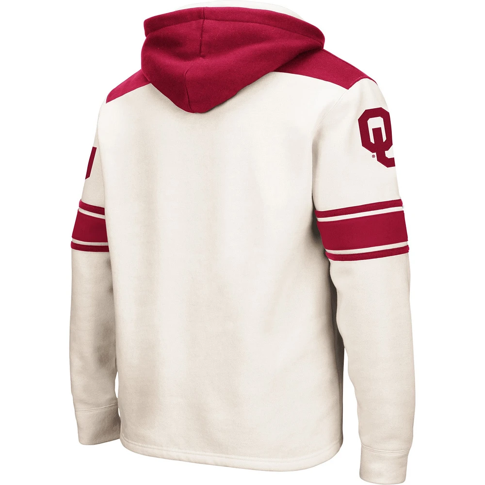 Men's Colosseum Cream Oklahoma Sooners 2.0 Lace-Up Pullover Hoodie