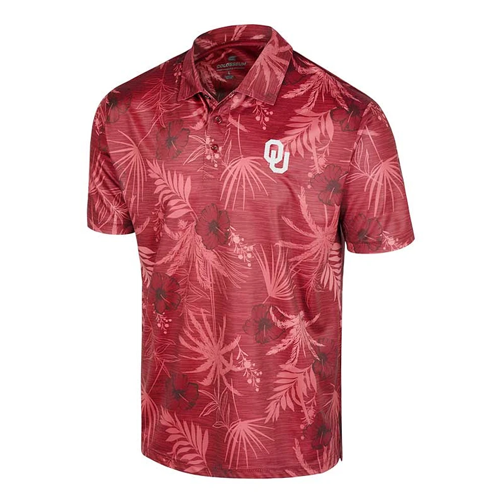 Men's Colosseum Crimson Oklahoma Sooners Big & Tall Palms Polo
