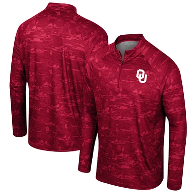 Veste à quart de zip Colosseum Crimson Oklahoma Sooners Carson Raglan pour hommes