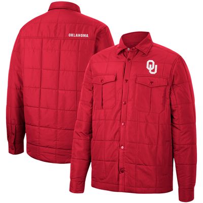 Men's Colosseum Crimson Oklahoma Sooners Detonate Quilted Full-Snap Jacket