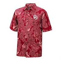 Men's Colosseum Crimson Oklahoma Sooners Dude Camp Button-Up Shirt