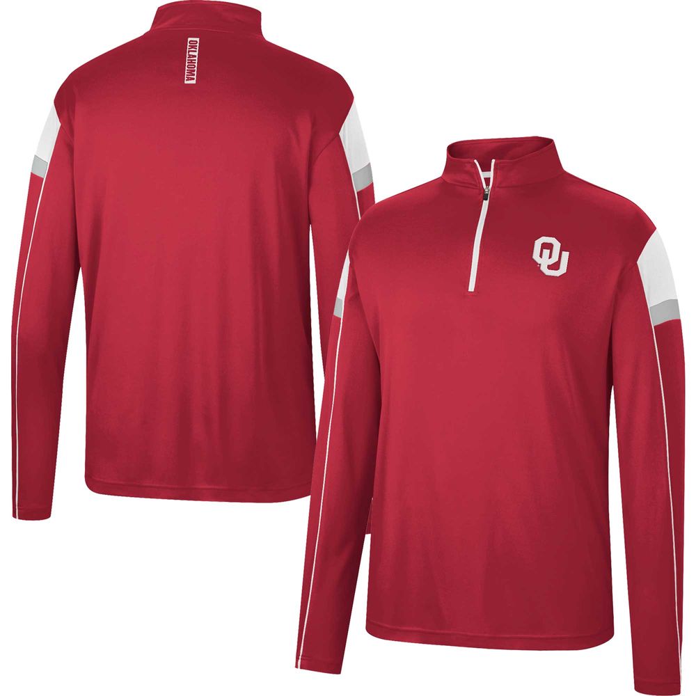 Men's Colosseum Crimson Oklahoma Sooners Golf Match Quarter-Zip Windshirt