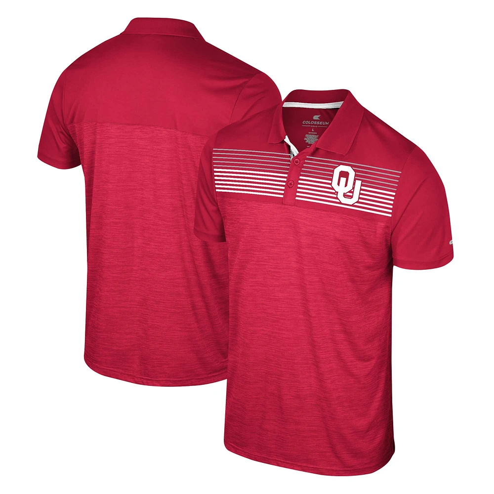 Men's Colosseum Crimson Oklahoma Sooners Langmore Polo