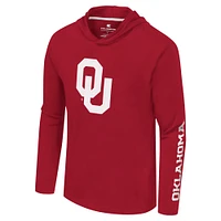 Men's Colosseum Crimson Oklahoma Sooners Logo Lockup Active Blend Long Sleeve  T-Shirt Hoodie