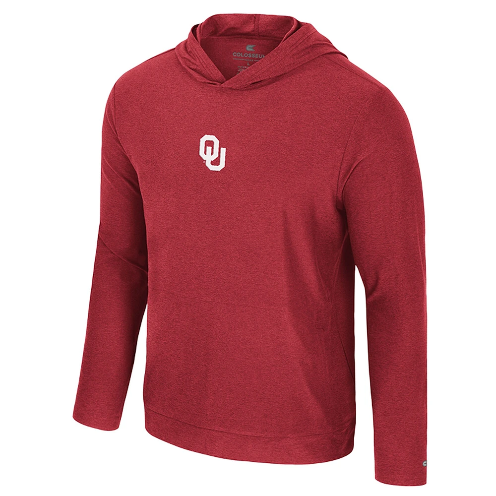 T-shirt à manches longues et capuche pour homme Colosseum Crimson Oklahoma Sooners