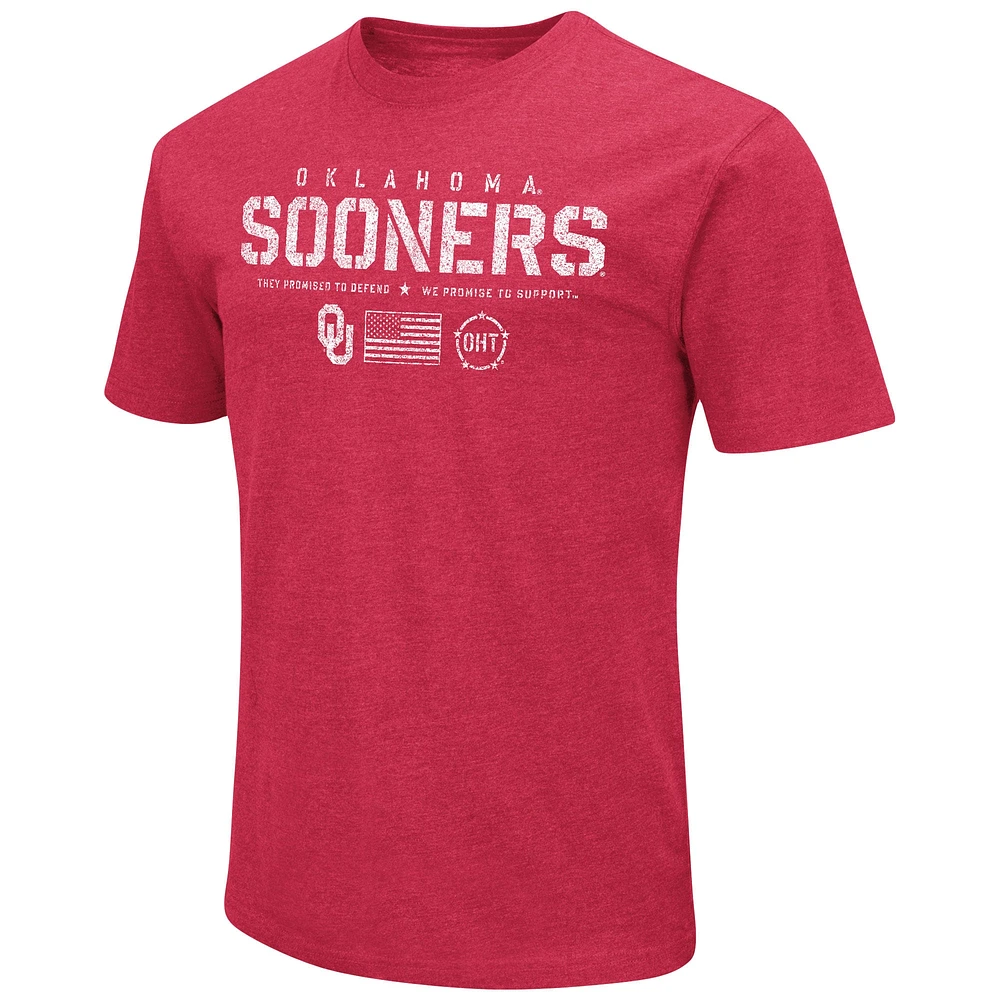 Colosseum Crimson Oklahoma Sooners OHT Military Appreciation Flag 2.0 T-shirt pour homme