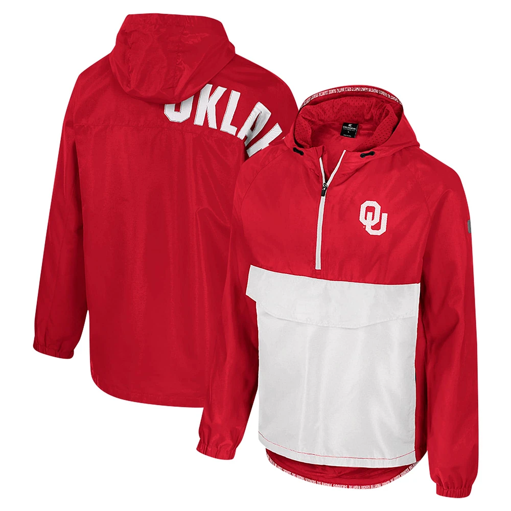 Veste anorak demi-zip Colosseum Crimson Oklahoma Sooners Reloaded pour homme