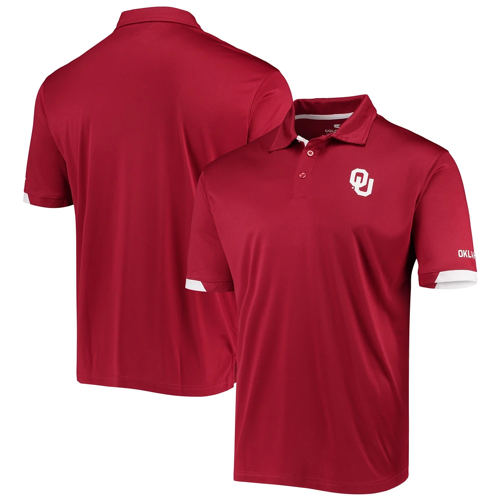 Men's Colosseum Crimson Oklahoma Sooners Santry Lightweight Polo