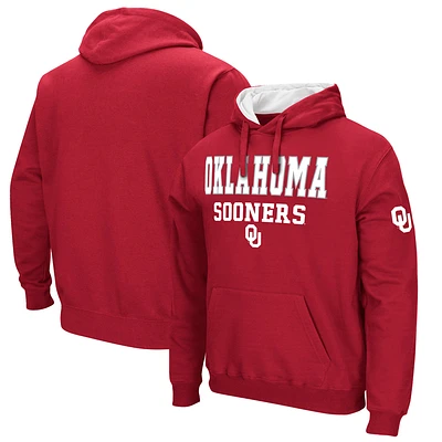 Men's Colosseum Crimson Oklahoma Sooners Sunrise Pullover Hoodie