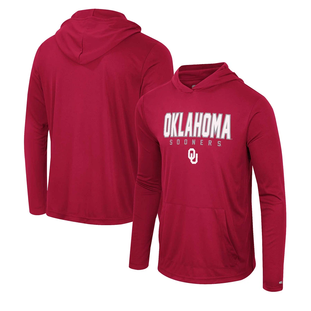 Men's Colosseum Crimson Oklahoma Sooners Team Color Rival Hoodie Long Sleeve T-Shirt