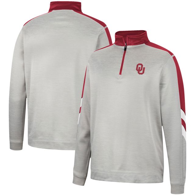 Veste Oklahoma Sooners Bushwood Fleece Quarter-Zip Colosseum Grey/Crimson pour homme