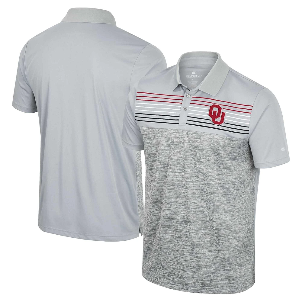 Men's Colosseum Gray Oklahoma Sooners Cybernetic Polo