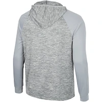 Men's Colosseum Gray Oklahoma Sooners Cybernetic Raglan Quarter-Zip Hooded Top