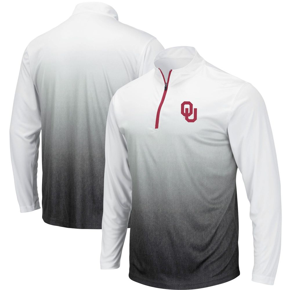 Men's Colosseum Gray Oklahoma Sooners Magic Team Logo Quarter-Zip Jacket