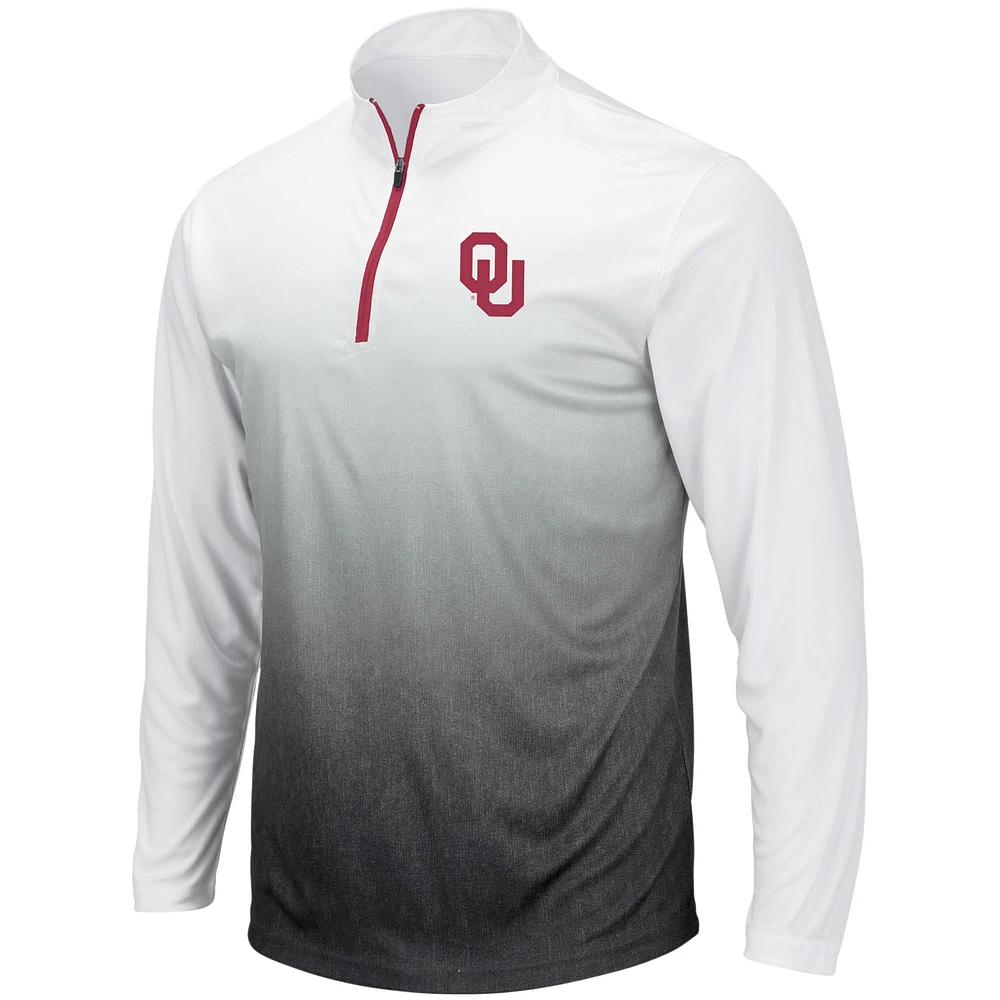 Men's Colosseum Gray Oklahoma Sooners Magic Team Logo Quarter-Zip Jacket