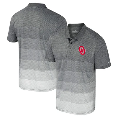 Polo rayé en maille gris Colosseum pour homme des Oklahoma Sooners