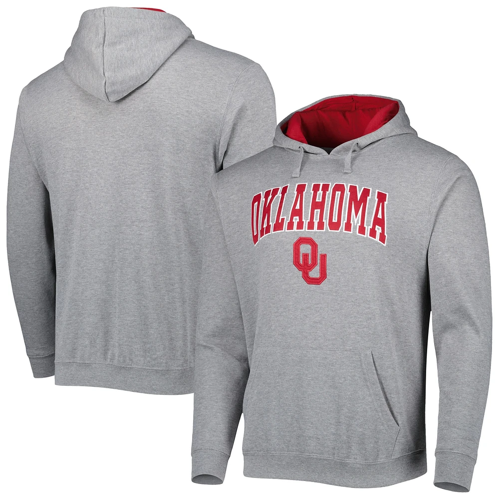 Sweat à capuche Colosseum gris chiné Oklahoma Sooners Arch & Team Logo 3.0 pour homme