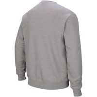 Men's Colosseum Heather Gray Oklahoma Sooners Arch & Logo Crew Neck Sweatshirt