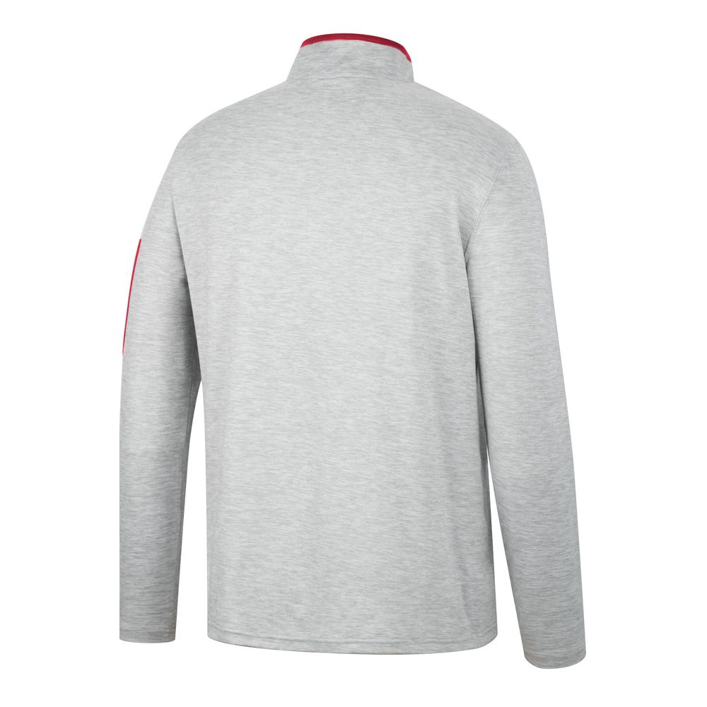 Men's Colosseum Heathered Gray/Crimson Oklahoma Sooners Country Club Windshirt Quarter-Zip Jacket