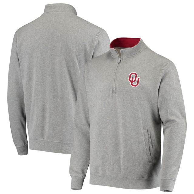 Colosseum gris chiné Oklahoma Sooners Tortugas Logo Quarter-Zip Jacket