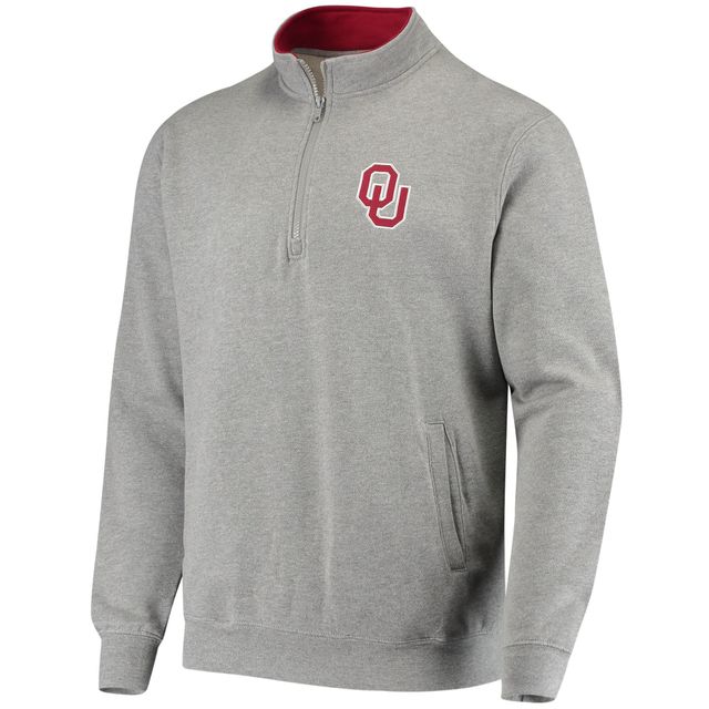 Colosseum gris chiné Oklahoma Sooners Tortugas Logo Quarter-Zip Jacket