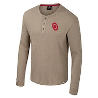 Men's Colosseum  Tan Oklahoma Sooners Great Outdoors Henley Long Sleeve Shirt