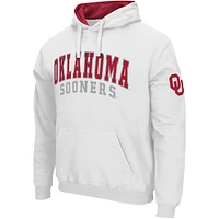 Men's Colosseum White Oklahoma Sooners Double Arch Pullover Hoodie