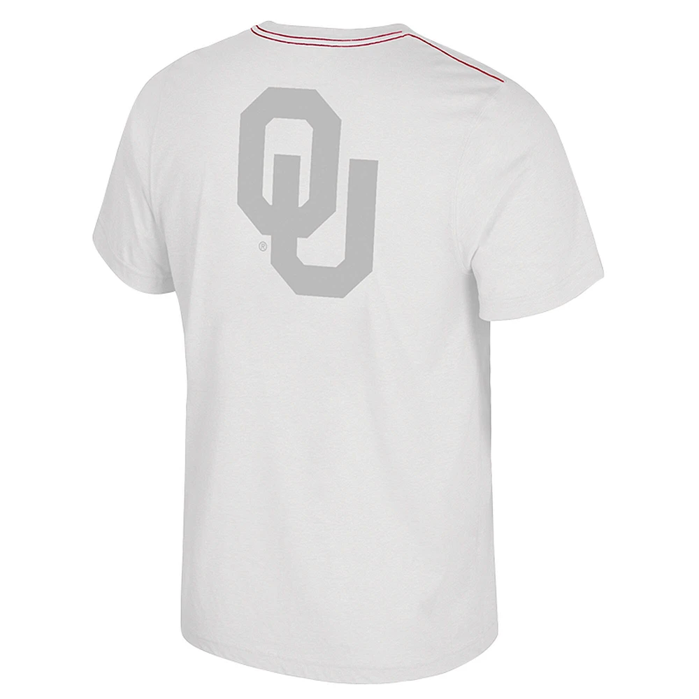 T-shirt à double logo Oklahoma Sooners blanc Colosseum pour homme