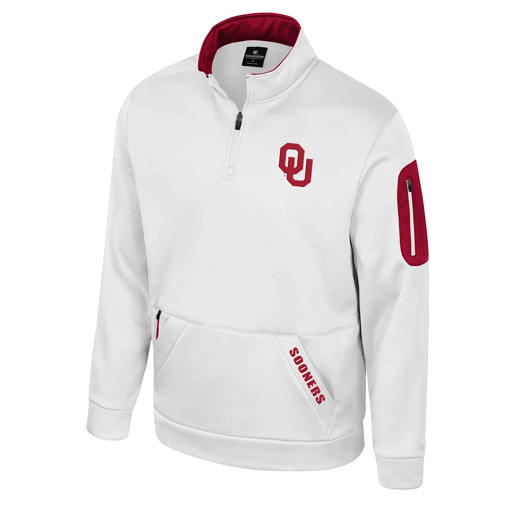 Veste polaire à fermeture éclair quart de tour Colosseum White Oklahoma Sooners Mainframe pour homme