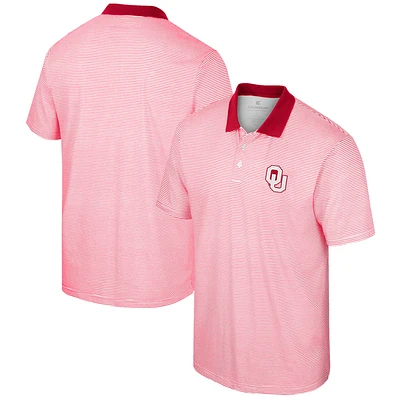 Men's Colosseum White Oklahoma Sooners Print Stripe Polo