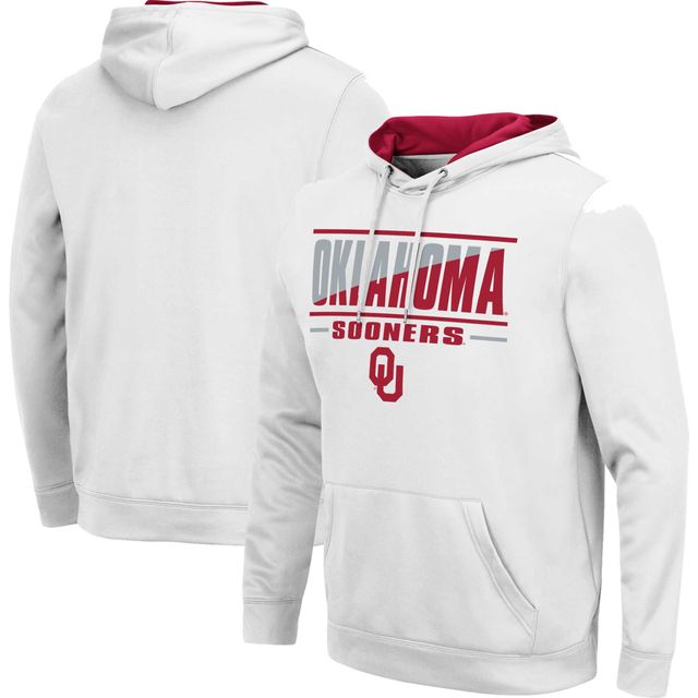 Sweat à capuche Colosseum Oklahoma Sooners Slash Stack 2.0 pour homme, blanc