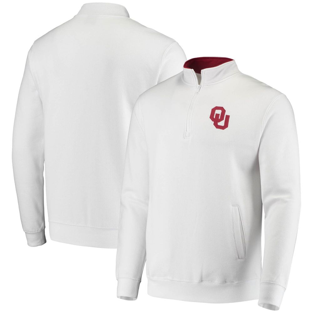 Men's Colosseum White Oklahoma Sooners Tortugas Logo Quarter-Zip Jacket