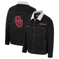 Men's Colosseum x Wrangler Charcoal Oklahoma Sooners Western Button-Up Denim Jacket