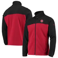 Veste à glissière intégrale Oklahoma Sooners Flanker III Fleece Team Columbia pour homme, noir/cramoisi