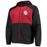 Columbia Oklahoma Sooners Flash Forward Hoodie Coupe-vent léger entièrement zippé pour homme Noir/Crimson