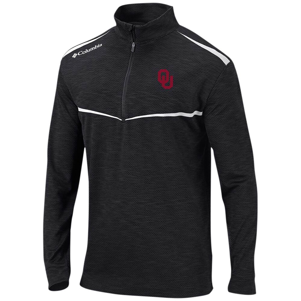 Men's Columbia Black Oklahoma Sooners Scorecard Quarter-Zip Jacket