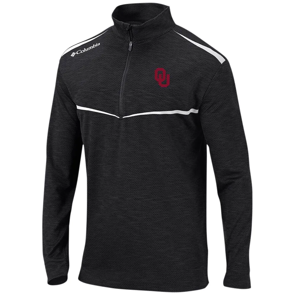 Veste noire Columbia Oklahoma Sooners Scorecard Quarter-Zip pour homme