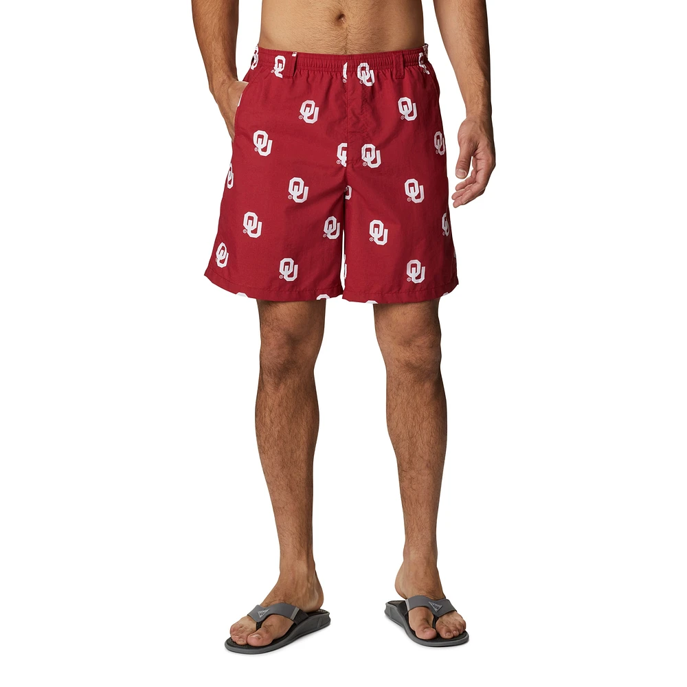 Short imprimé Backcast III pour homme de Columbia Crimson Oklahoma Sooners