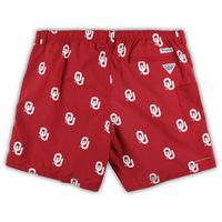 Men's Columbia Crimson Oklahoma Sooners Big & Tall Backcast II Allover Print Omni-Shade Shorts