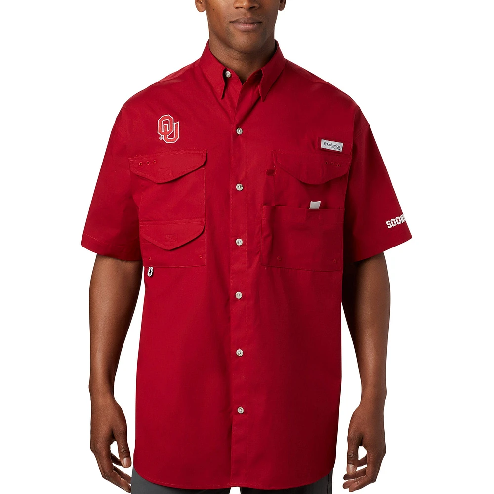 Chemise boutonnée Columbia Crimson Oklahoma Sooners Big & Tall Bonehead pour hommes