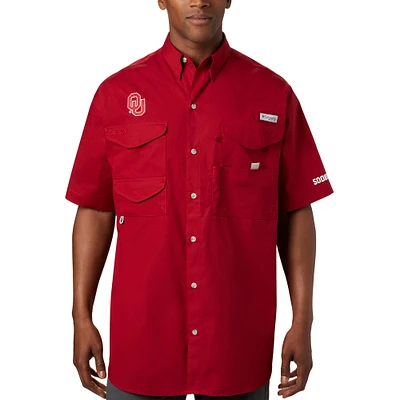 Chemise boutonnée Columbia Crimson Oklahoma Sooners Big & Tall Bonehead pour hommes