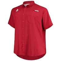 Men's Columbia Crimson Oklahoma Sooners Big & Tall Tamiami Omni-Shade Button-Down Shirt