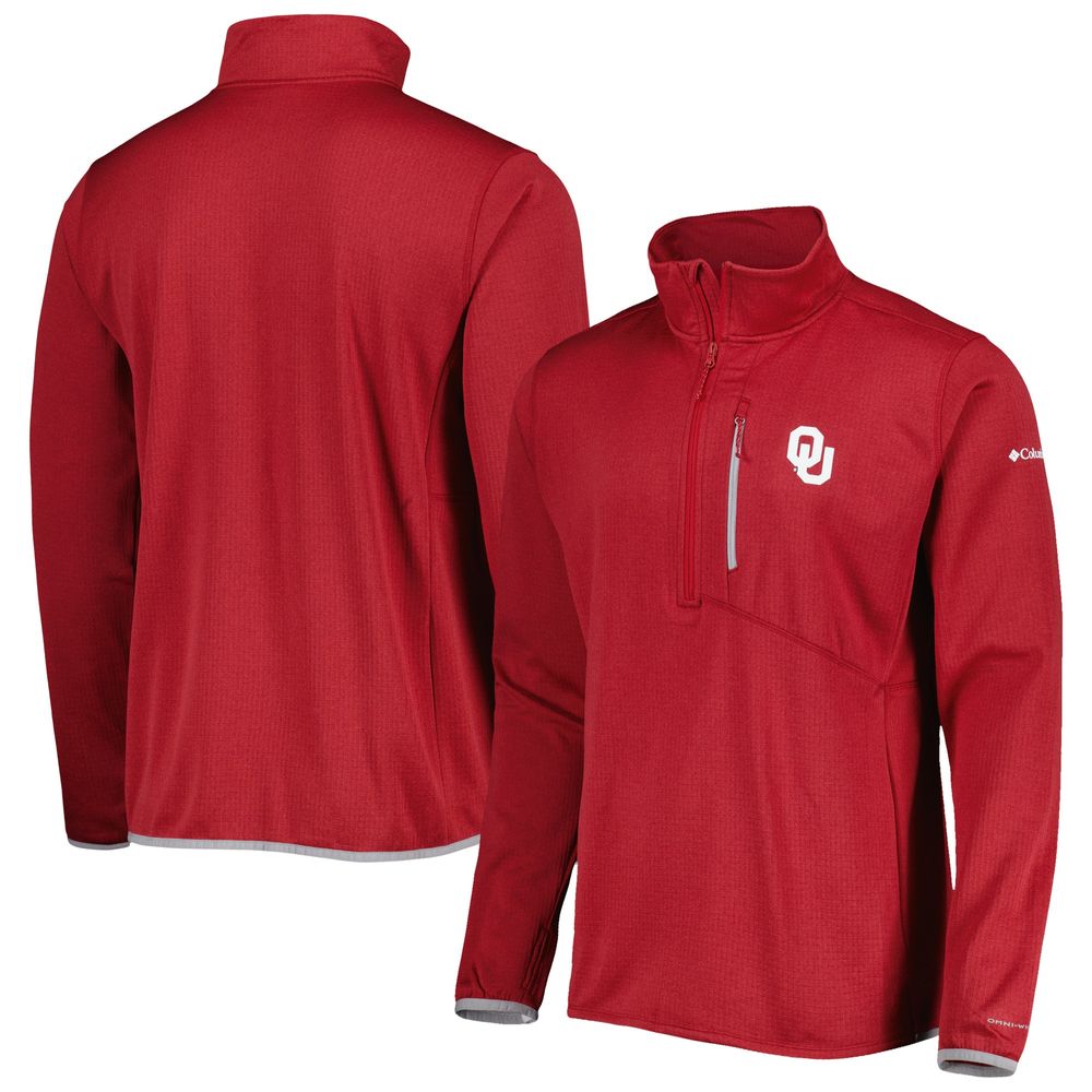 Men's Columbia Crimson Oklahoma Sooners Park View Omni-Wick Half-Zip Top