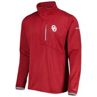 Men's Columbia Crimson Oklahoma Sooners Park View Omni-Wick Half-Zip Top