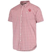 Men's Columbia Crimson Oklahoma Sooners Rapid Rivers Logo Button-Down Shirt