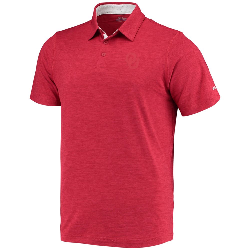 Men's Columbia Crimson Oklahoma Sooners Tech Trail Omni-Shade Polo