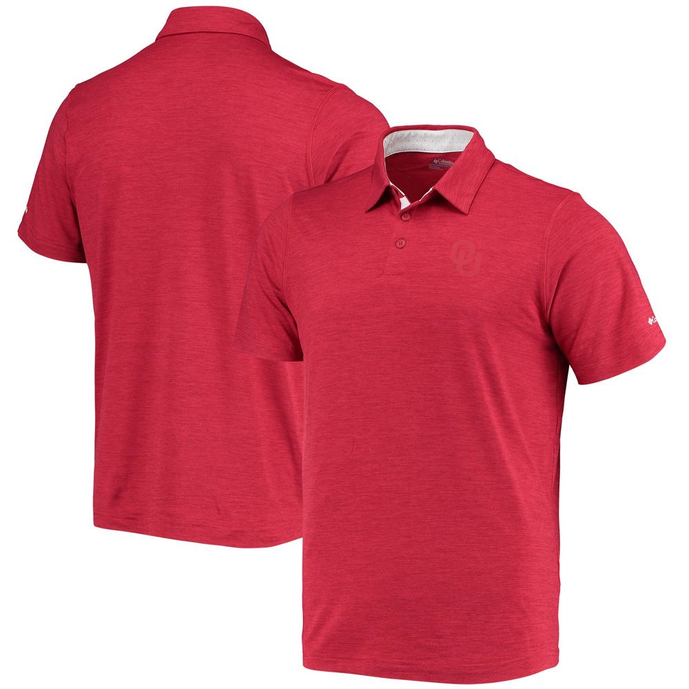 Men's Columbia Crimson Oklahoma Sooners Tech Trail Omni-Shade Polo